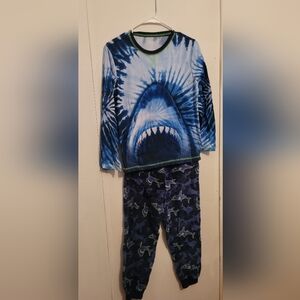 Shark Print Blue Kids Pajamas